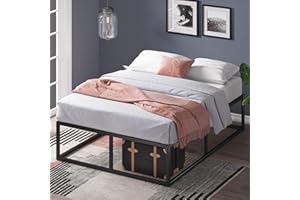 ZINUS Joseph 14" Metal Platforma Bed Frame, Mattress Foundation, Wood Slat Support, No Box Spring Needed, Sturdy Steel Structure, Queen