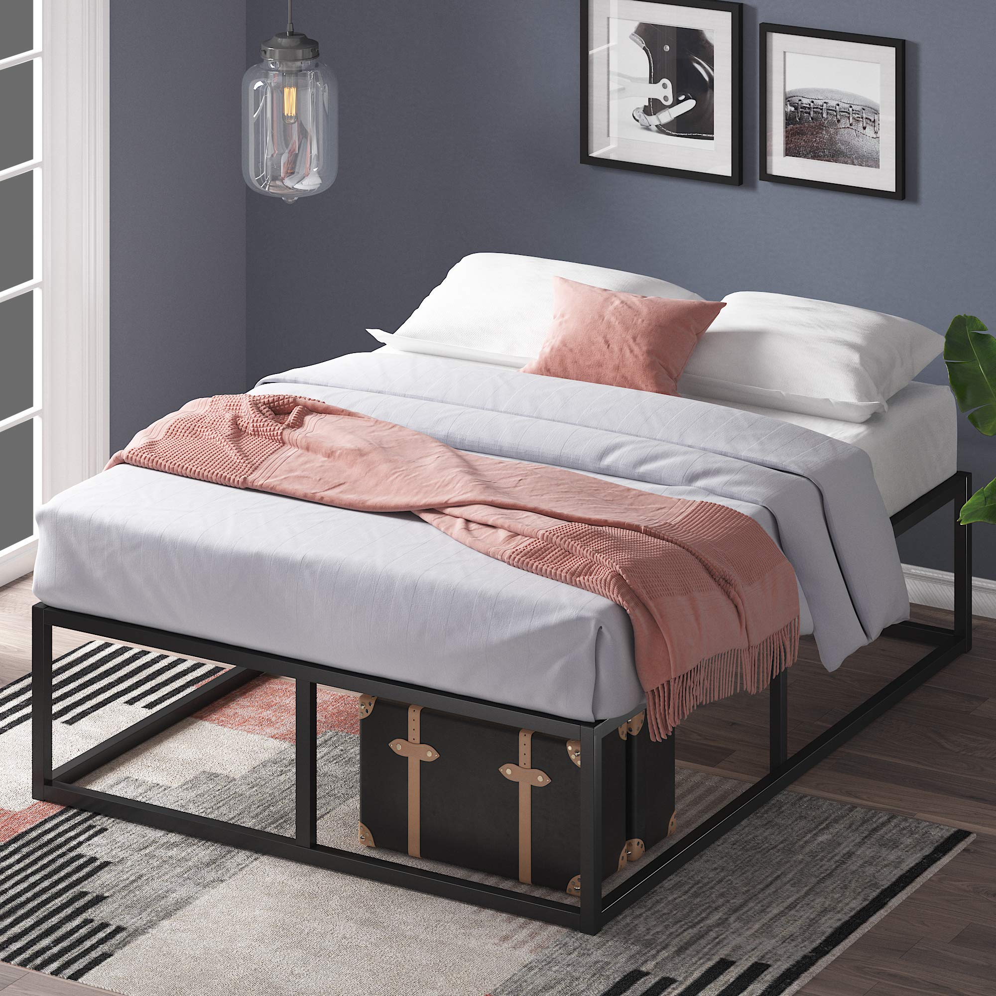 Photo 1 of *FOR PARTS ONLY* ZINUS Joseph 14" Metal Platforma Bed Frame, Mattress Foundation, Wood Slat Support, No Box Spring Needed, Sturdy Steel Structure, Queen