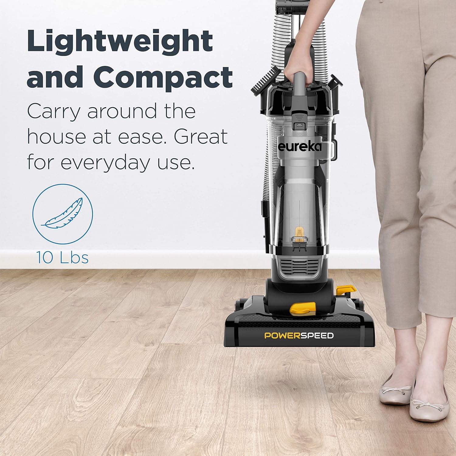 Eureka PowerSpeed Bagless Upright Vacuum Cleaner, Pet Turbo, Black -