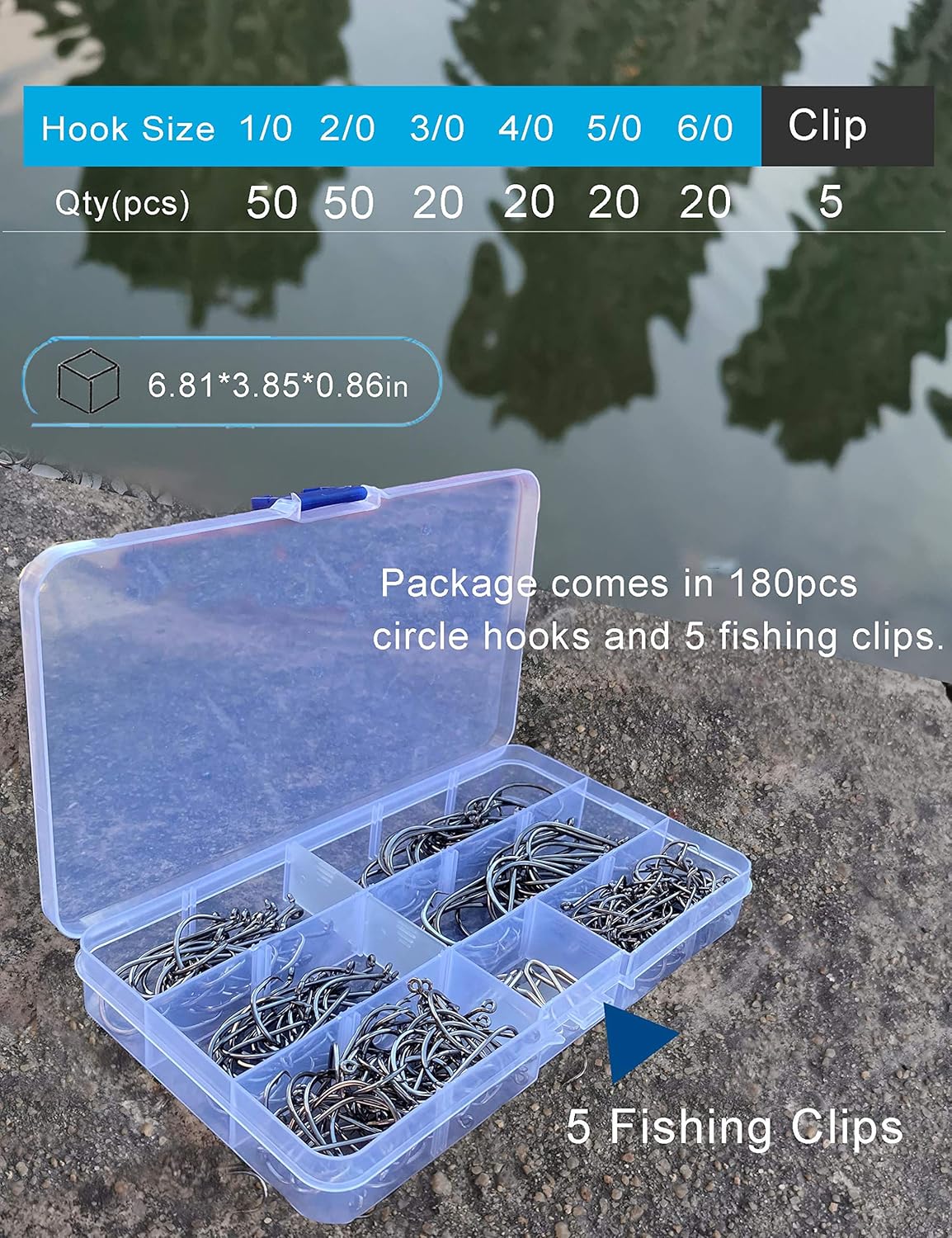 Facikono Circle Hooks Saltwater Catfish Bass Fishing Hooks, 180pcs Octopus Offset Fishing Hooks with 5pcs Power Clips : Sports & Outdoors