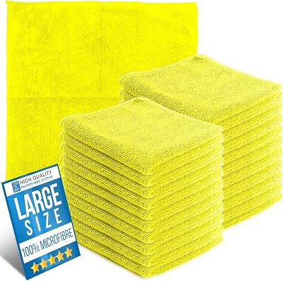 TDBS Microfiber Cleaning Cloth Large 40x40cm 20 Yellow Super Absorbent