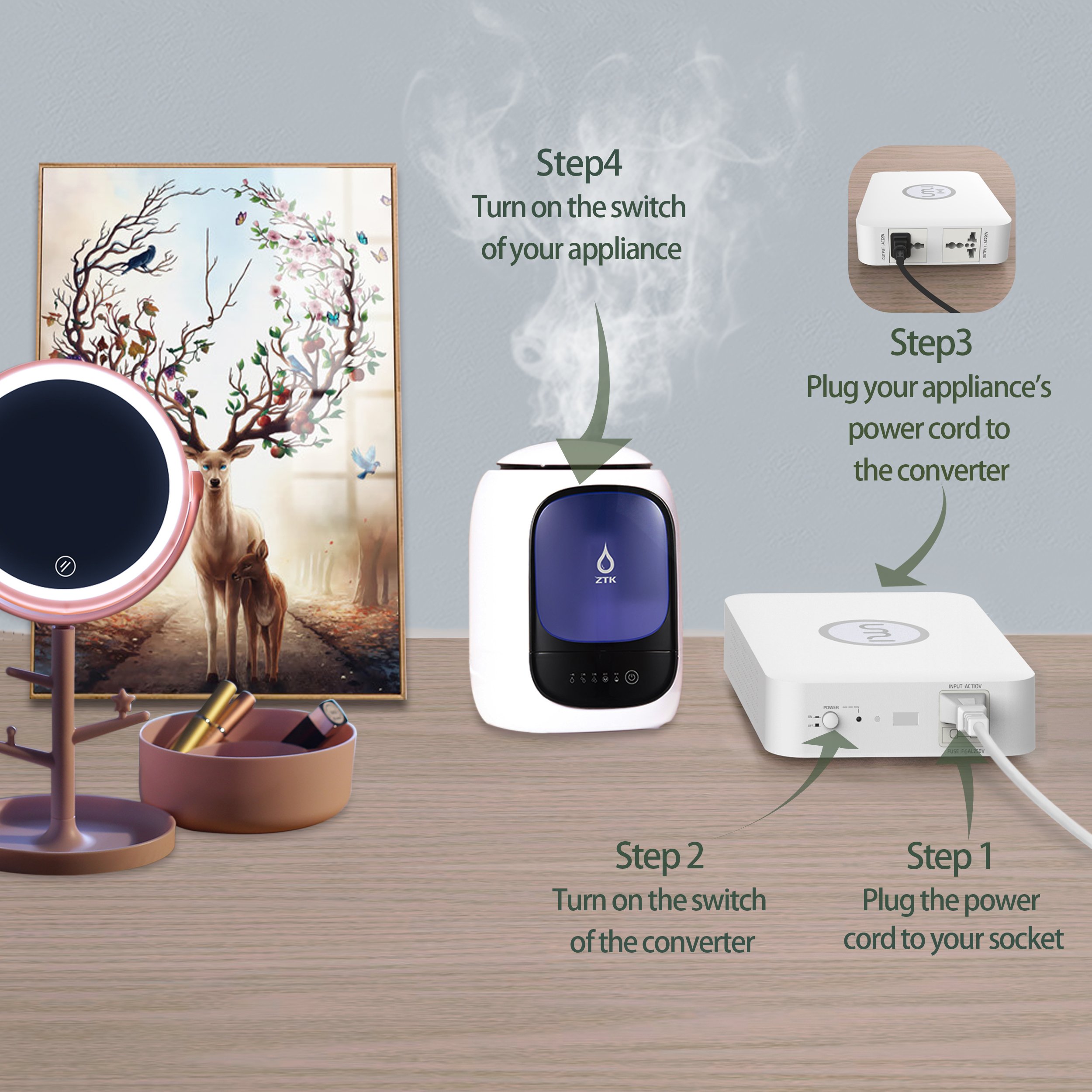 UMI 500W Step Up Voltage 120v to 220v Converter, Voltage Converter 120v to 220v for Appliances Under 500W