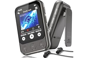 ODEJOI 64GB Clip MP3 Player with Bluetooth 5.3, Built-in Speaker, HD Touchscreen, FM Radio & Voice Recorder, Portable Music P
