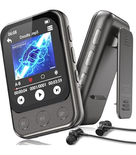 ODEJOI 64GB Clip on MP3 Player with Bluetooth 5.3, Built-in