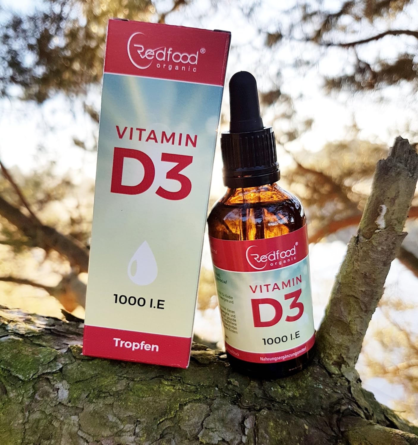 Redfood Vitamin D3 Tropfen Vegan 25µg (1000 I.E. pro Tropfen) 1750