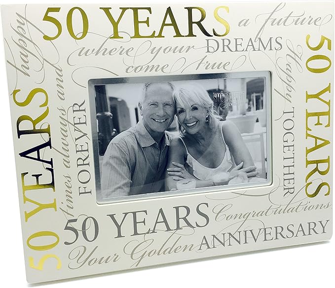50th Golden Wedding Anniversary Photo Frame Gift With
