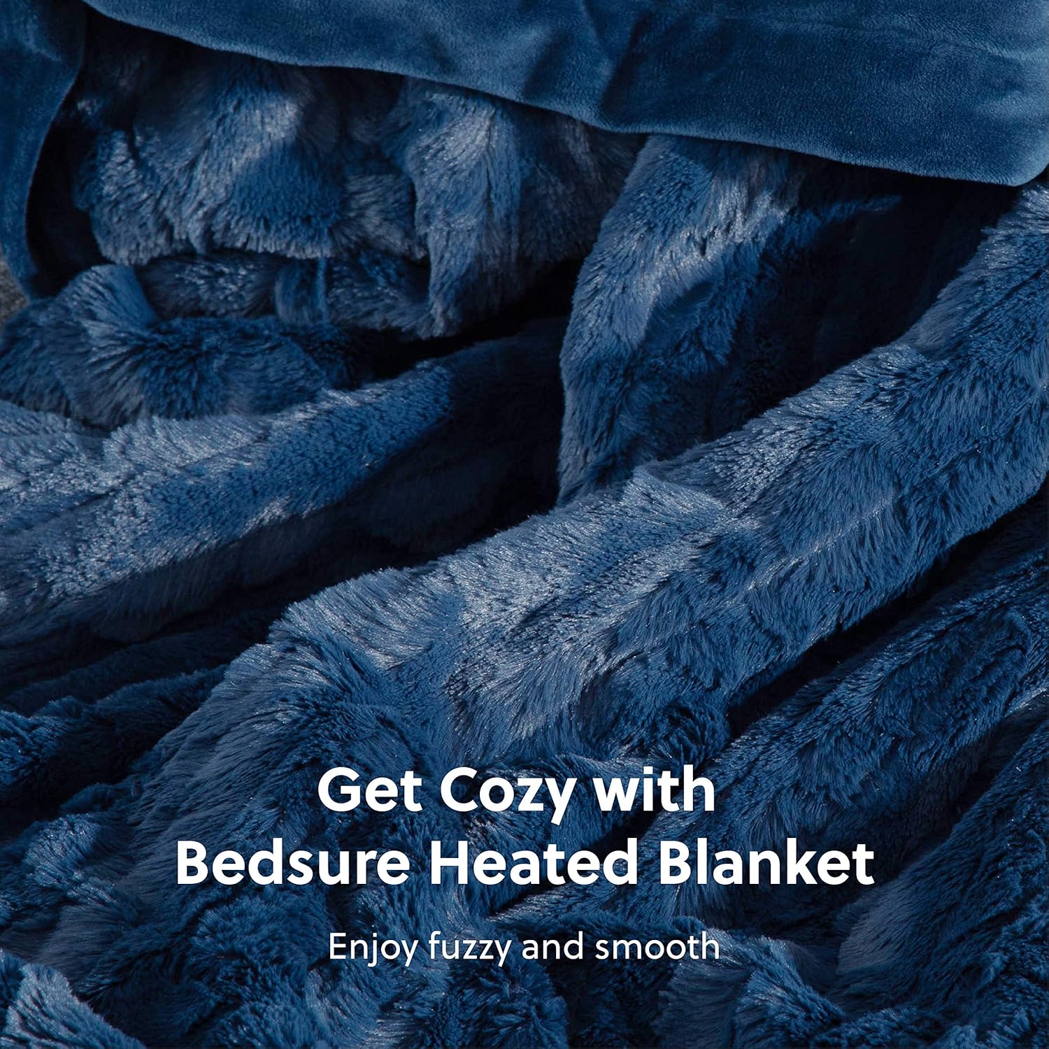 Bedsure Heated Blanket Throw Electric - with 6 Heat Setting, Fast - Heating Blanket 1/2/3/4 H Timer, Auto - Off, Low Voltage Fuzzy Super Soft Flannel Fleece Throw Blanket, 50 x 60 inch Navy Blue: Kitchen & Dining