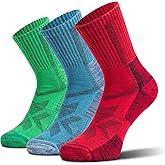 NORDIC Socks Merino Wool Lightweight Hiking Socks for Men & Women, 3-Pack Crew, Anti-Blister, Moisture-Wicking