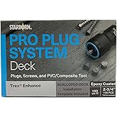 Starborn Pro Plug System Clam Shell PVC Composite Deck Boards, Covers 100 Linear Ft Complete Kit with Plugs, Screws, and Tool