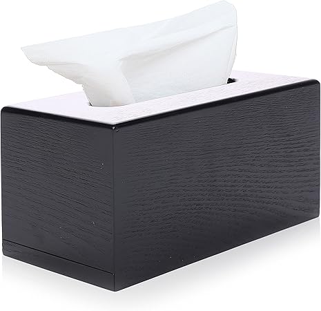 Negro grano de madera caja de pañuelos cover, facial Tissue Holder: Amazon.es: Hogar