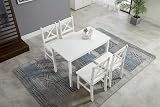 mcc direct Classic Solid Wooden Dining Table and 4 Chairs Set Grey White Natural view 3