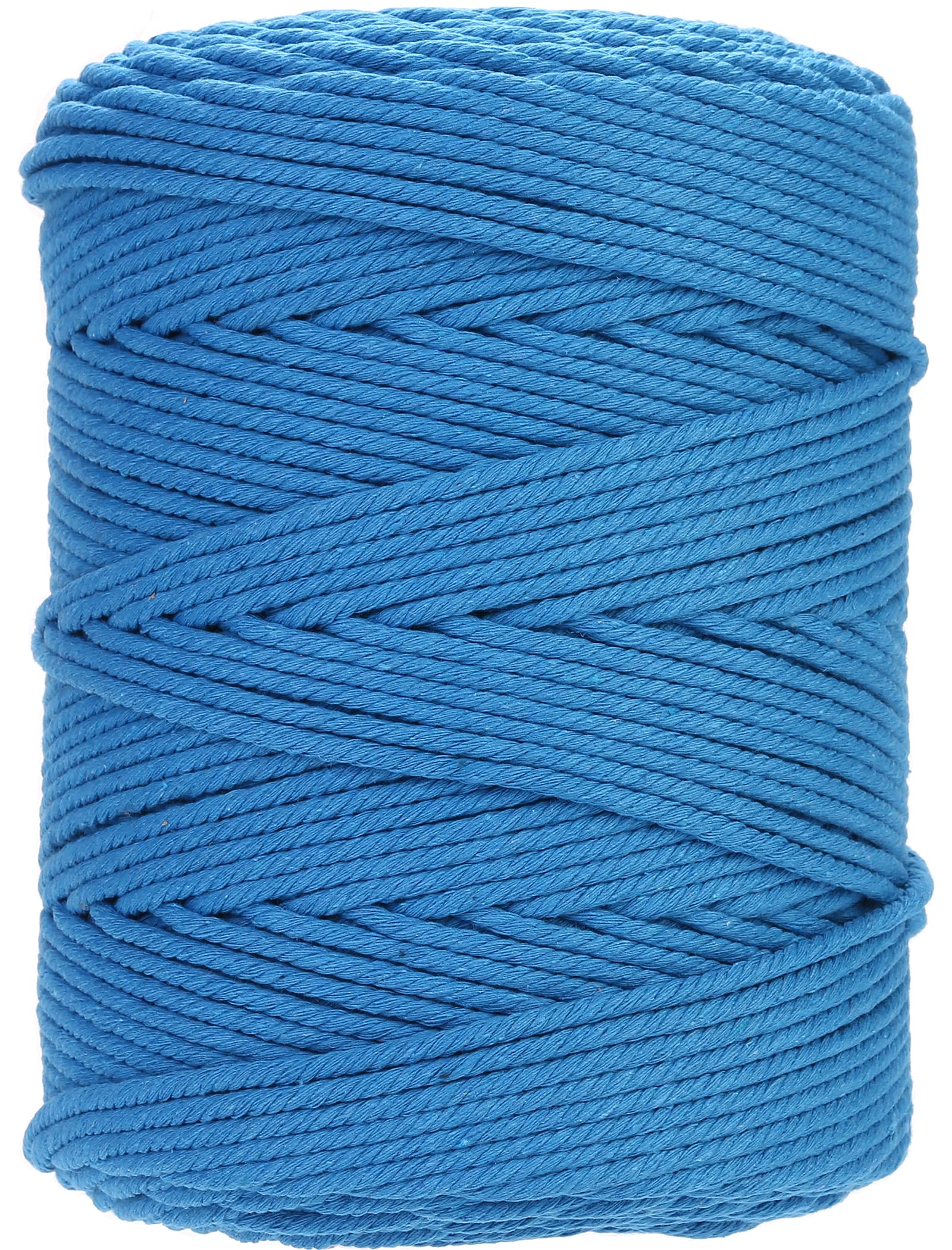 GOHOF Macrame Cord 4mm x 300m Premium Cotton Macrame Rope, 4 Strand Twisted Soft Cotton Cord, One of The Most Perfect Materials for Macrame Art, Cotton String Without Chemicals(Dodger blue) — image 1