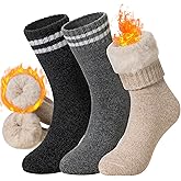 DoSmart Womens Warm Thermal Socks Winter Ski Extra Thick Insulated Heated Crew Boot Socks for Cold Weather 3 Pairs