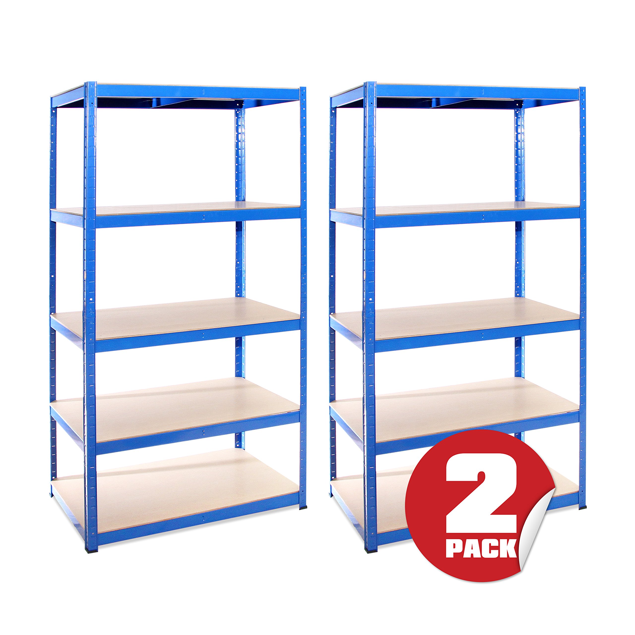 Buy Garage Shelving Units 180cm x 90cm x 60cm Heavy Duty Racking Shelves for Storage 2 Bay