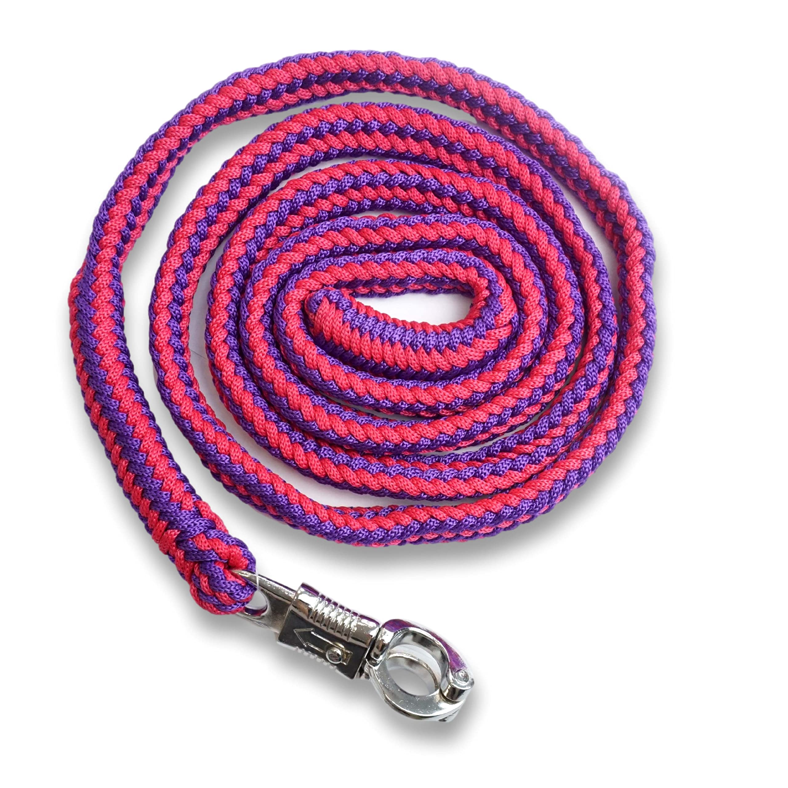 Lead Rope Horse Tie Rope for Horses with Sturdy Panic Hook Length 2 m Many Colours (Red/Purple)