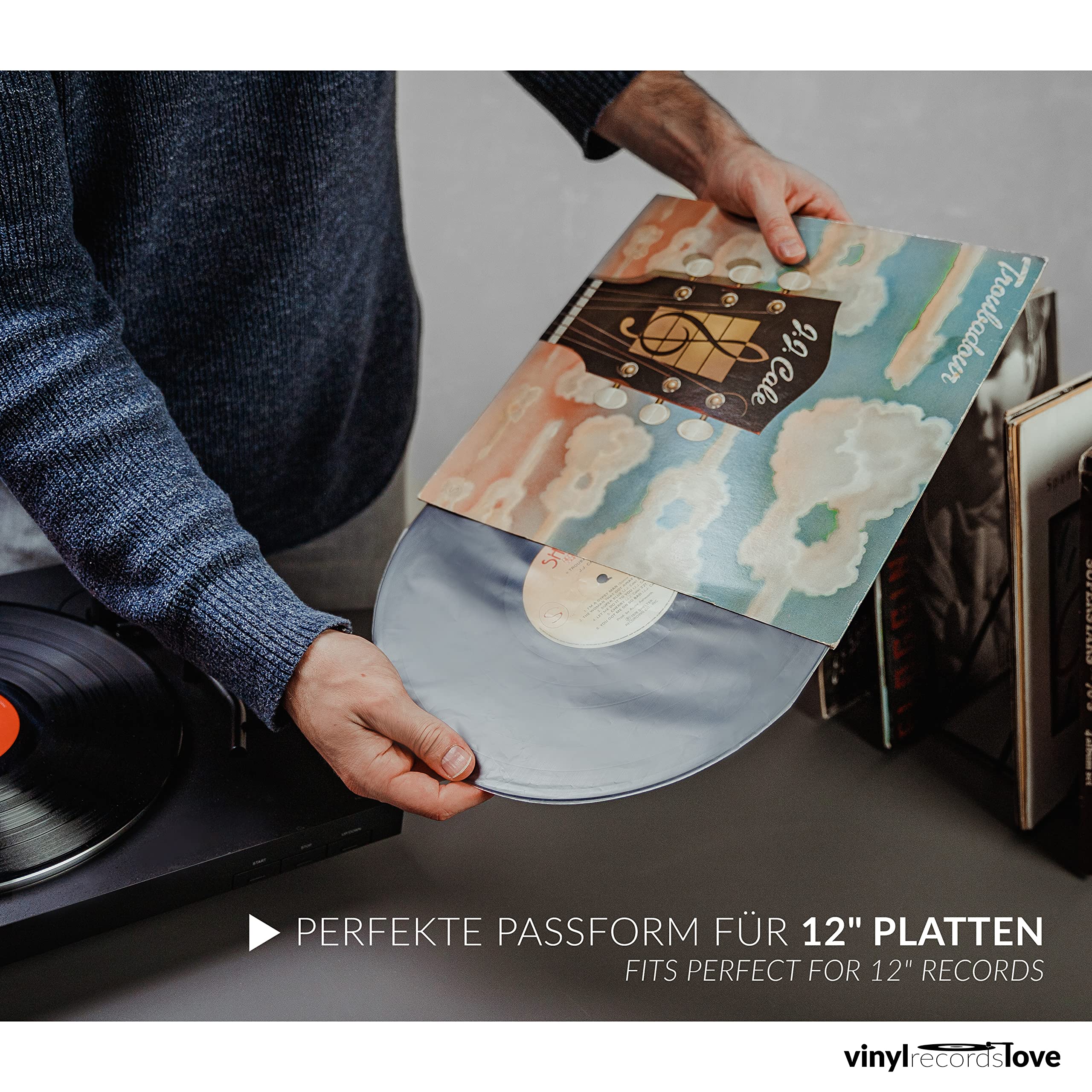 Schallplatten Innenhüllen 12" | 50 Stück Vinyl Hüllen | Plattenhüllen transparent | Optimaler Schutz | Schallplatten Hüllen | LP Schallplattenhüllen | LP Schutzhüllen | Antistatisch Vinyl Sleeves 2