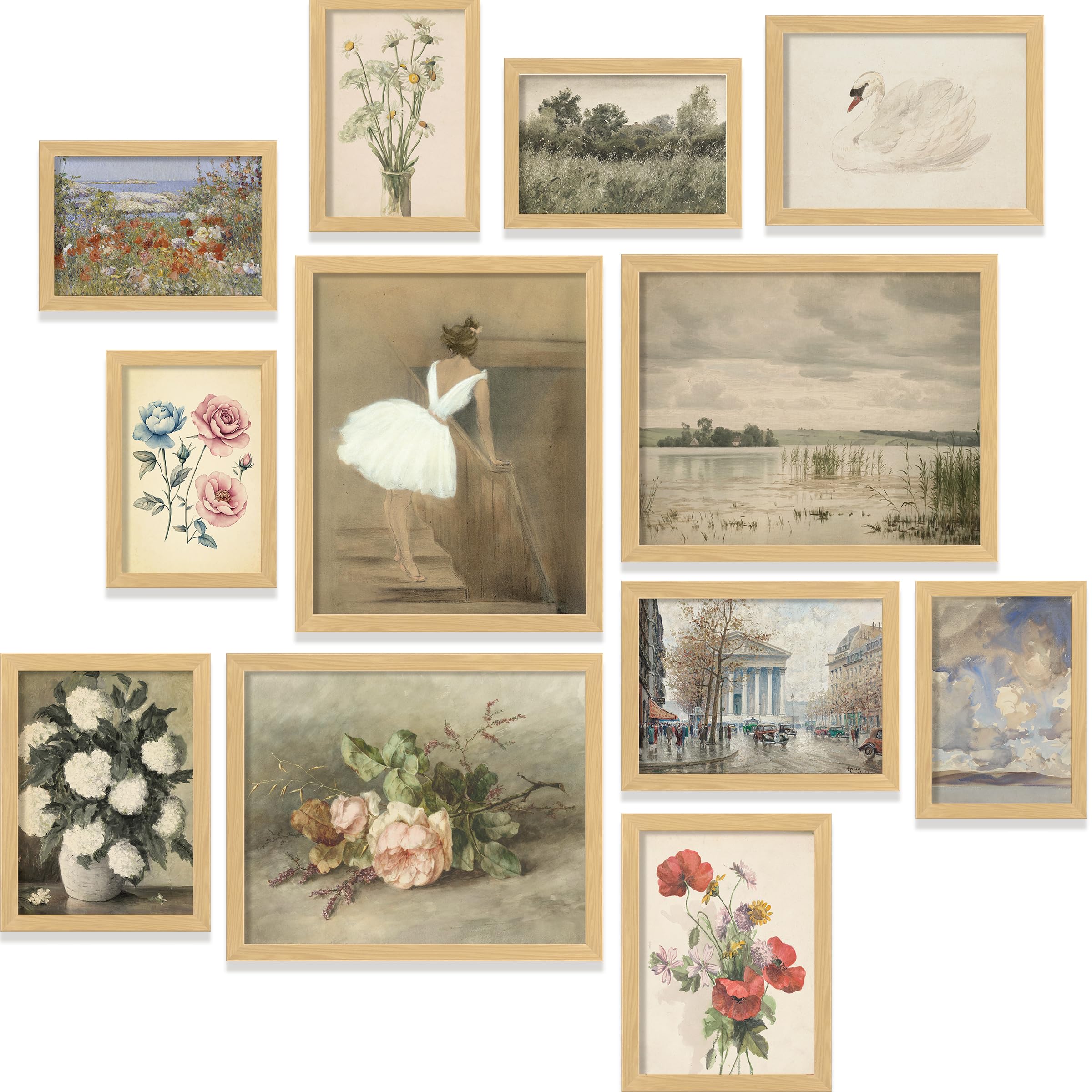 Photo 1 of 97 Decor Vintage Framed Wall Art - Framed Vintage Wall Art Prints, Vintage Posters For Room Aesthetic, Lanscape Prints For Wall Decor, Moody Gallery Wall Pictures Botanical Paintings For Home Bedroom