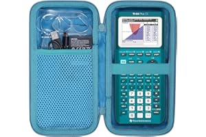 co2CREA Carrying Case for Texas Instruments TI-84 Plus CE Python Enhanced/TI-84/TI-Nspire CX II CAS/TI-Nspire CX II/TI-83 Plus/TI-89 Titanium/TI-85/TI-86 Color Graphing Calculator, Teal Case
