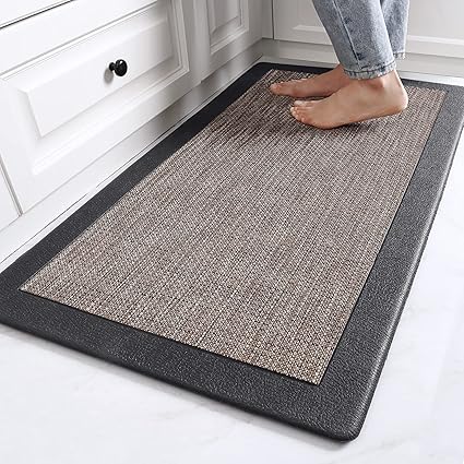 Amazon Dexi キッチンマット クッション付き 疲労軽減 キッチンラグ 滑り止め 防水 耐油性 スタンディングデスクマット ブラウン x39インチ Dexi キッチンマット 通販