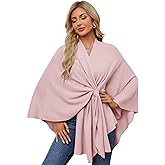 PULI Women's Elegant Shawl Wraps Soft Open Front Poncho Sweater for Spring Fall Winter