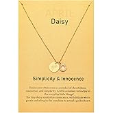 SWNXMG Dainty Birth Month Flower Charms Birthstone Necklace for Women Birthday Gifts,14k Gold Plated Personalized Floral Jewelry Gift for Her