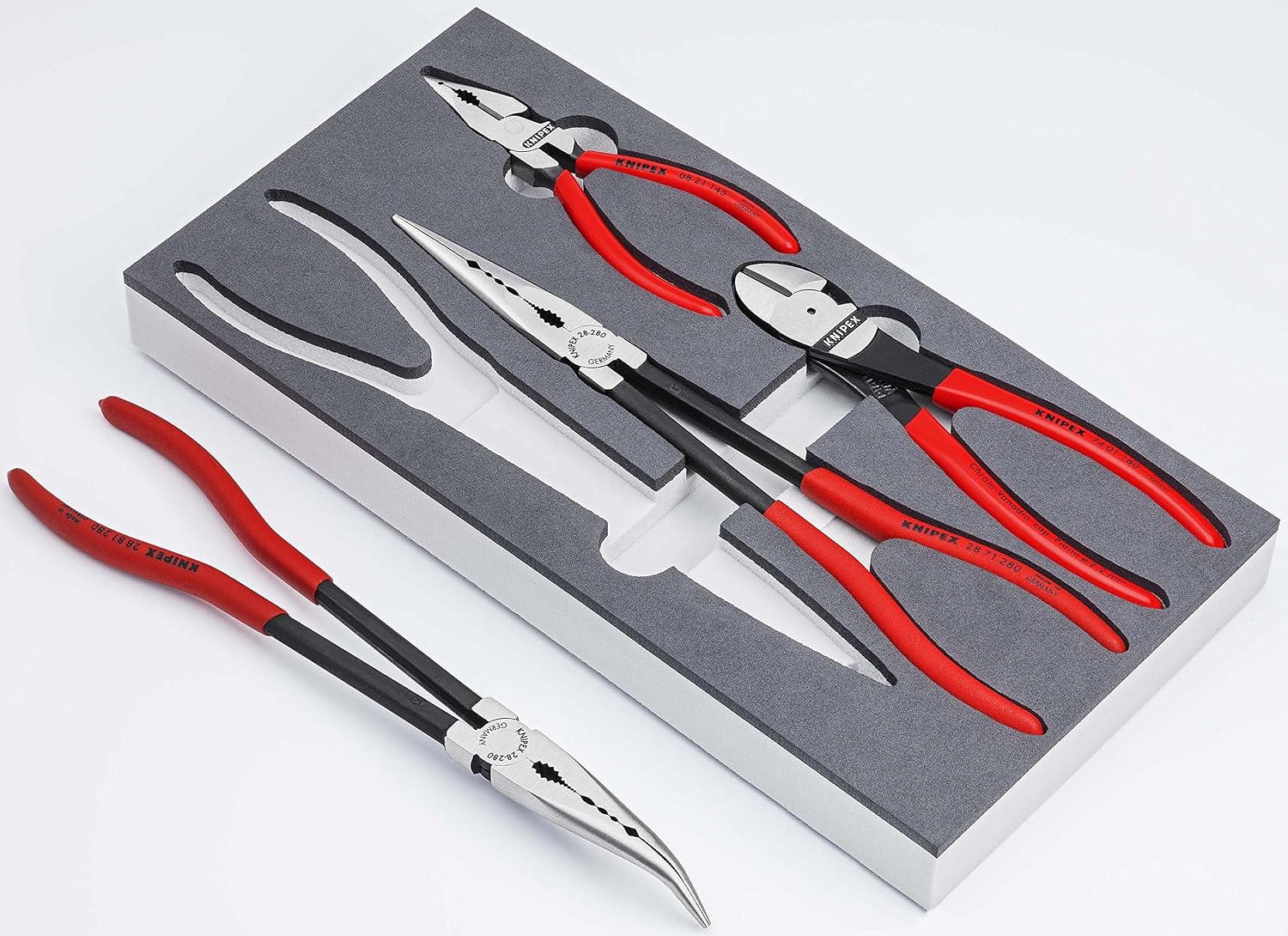 KNIPEX Set of Pliers in a Foam Tray 4 Parts, 00 20 01 V16, Multi Color, Size - Image 3