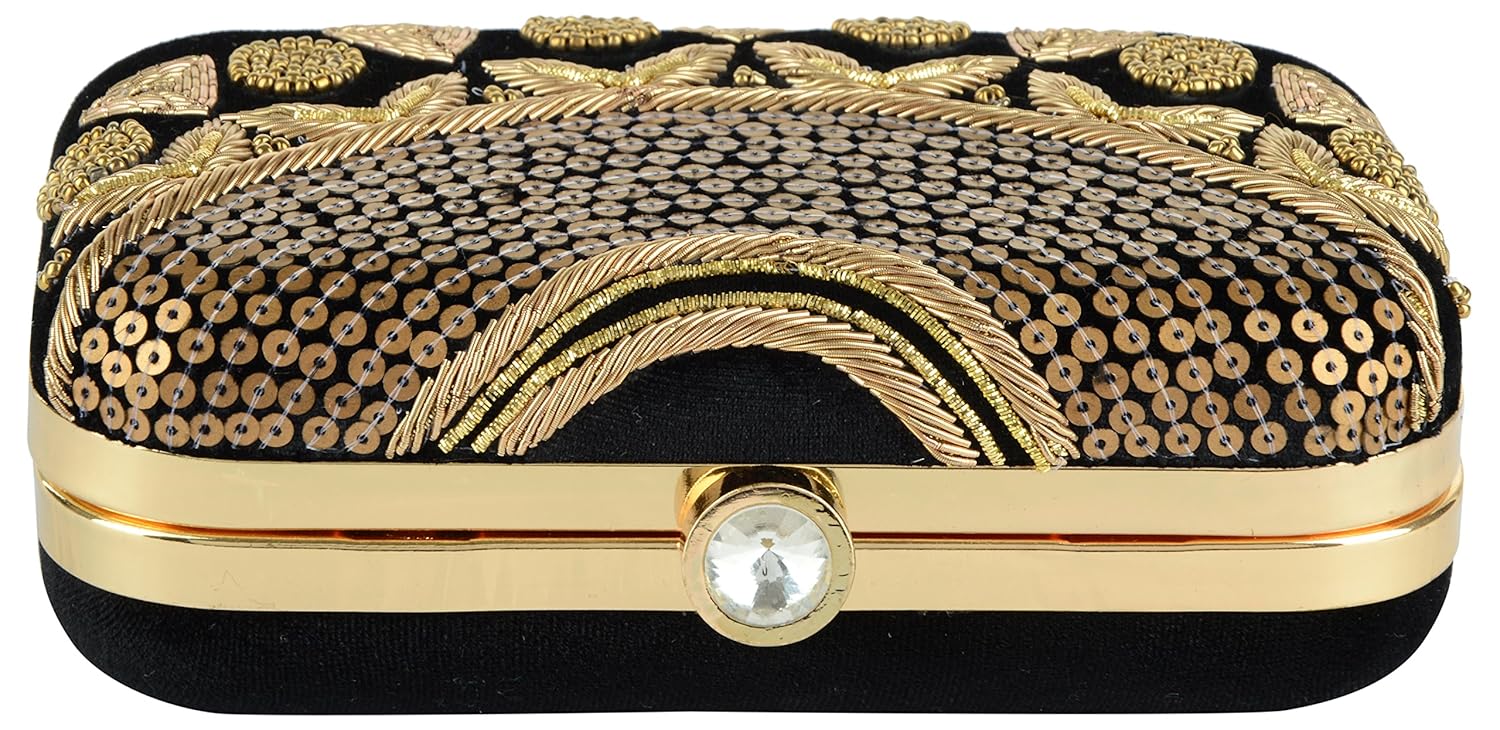 tooba women's sequence necklace box clutch