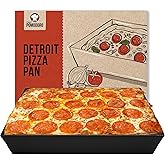 Chef Pomodoro Detroit Style Pizza Pan, 10 x 14 inch, Hard Anodized Rectangular Aluminum Deep Dish Pizza Pan, Pre-Seasoned Bakeware Kitchenware