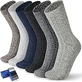 ICEIVY Socks for Men 5-6 Pairs Winter Warm Wool Crew Ankle Soft Thick Heated Thermal Socks Gifts For Men