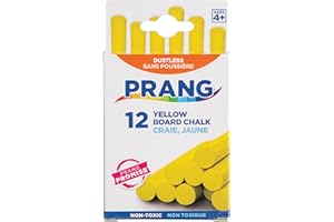 Prang Hygieia Yellow Chalk, 3.25 x 0.375 Inch Sticks, 12 Count (31344)