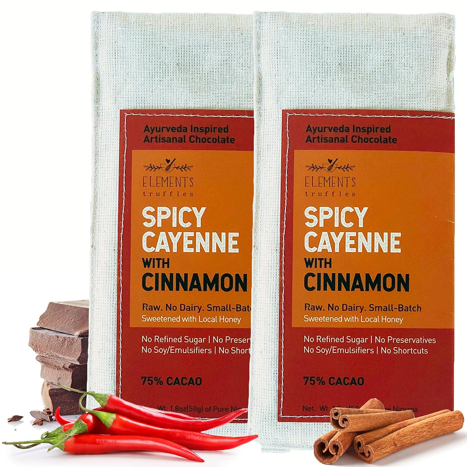 Elements Truffles Spicy Cayenne Chocolate Bar With