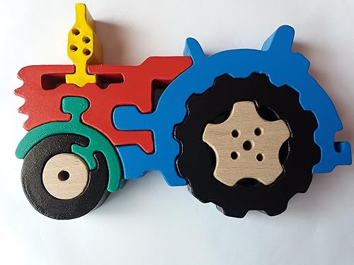 tractor de madera juguete