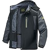 Blokehoway Men's Winter Coats Water Resistant Ski Snowboarding Jacket Warm Mountain Windbreaker Hooded Raincoats for Outdoor