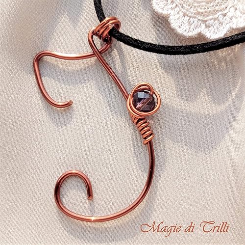 Idee Regalo Natale Amazon.Magie Di Trilli Ciondolo Artigianale Con Lettera Iniziale F In Rame E Cristalli Idea Regalo Natale Amazon It Handmade