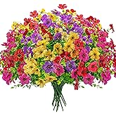 Der Rose 12 Bundles Artificial Flowers for Outdoors Fake Flowers Plants Spring Summer Decoration UV Resistant for Outside Home Porch Patio Garden Decor