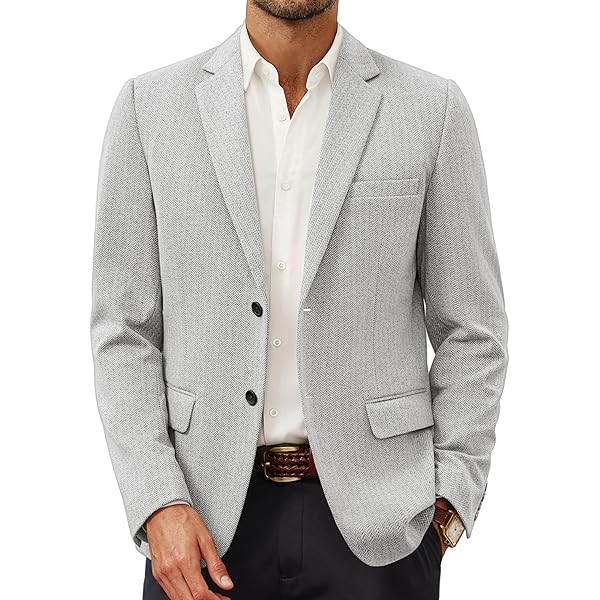 Blazer Homme Léger En Lin - Coupe Ajustée Décontractée - 2 Boutons - 5