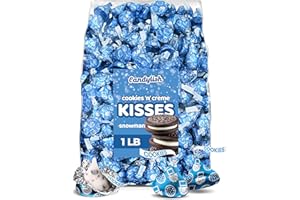 CANDYLISH Kisses Cookies And Cream Snowman Foils Candy, 1LB Bulk Bag (Approx. 95 Pieces) – Festive Christmas Holiday Chocolates for Gifting, Stocking Stuffers, and Party Favors
