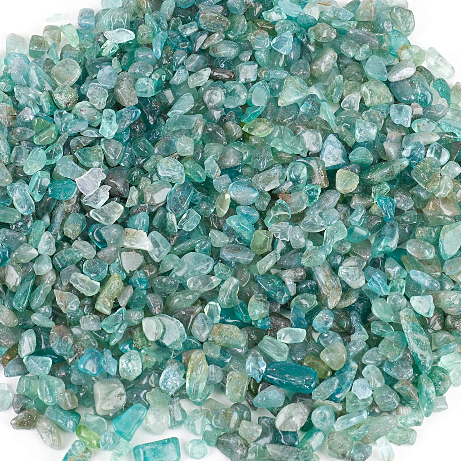 Indoor Fountains & Accessories - Cherry Tree Collection 1/2 Pound Polished Tumbled Gemstone Chips, Pebbles, Crystals for Decoration, Healing, Reiki, Chakra (Apatite)