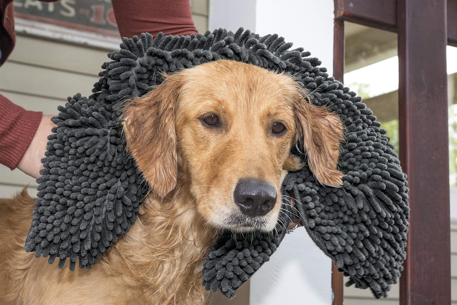 Furhaven Pet Dog Mat - Muddy Paws Absorbent Chenille Shammy Bath Towel and Food Mat Rug for Dogs and Cats, Charcoal (Gray), Runner : Pet Supplies