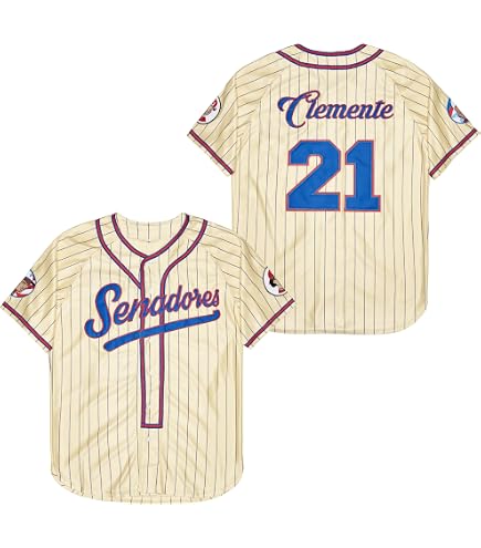 Amazon.com: Men's #21 Roberto Clemente Baseball Jersey Puerto Rico
