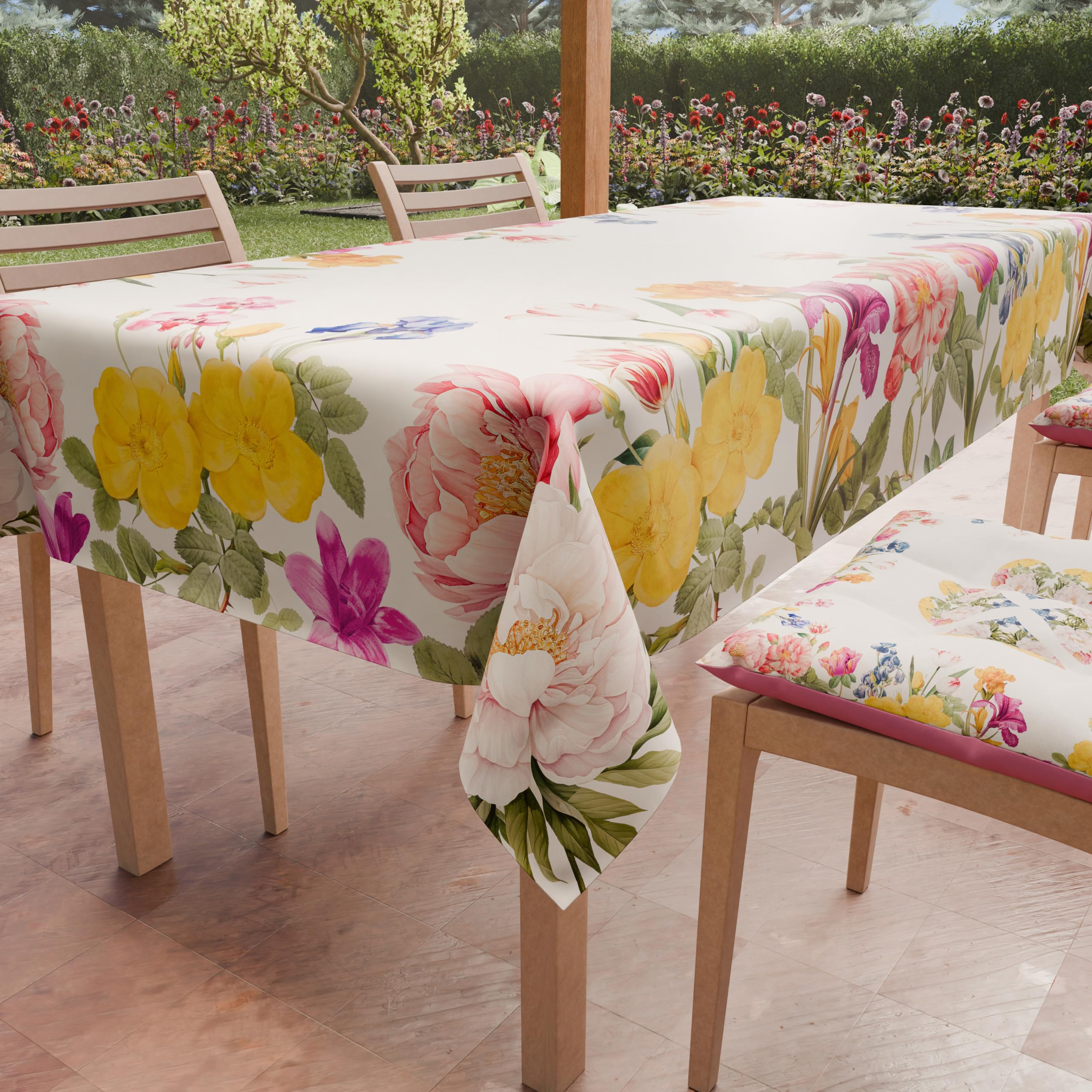 PETTI Artigiani Italiani - Stain-Resistant Tablecloth for Kitchen, Floral Pattern 30, X12 Seats (140 x 240 cm), 100% Made in Italy — image 1