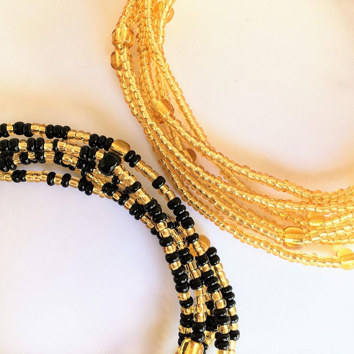 black and gold waist beads