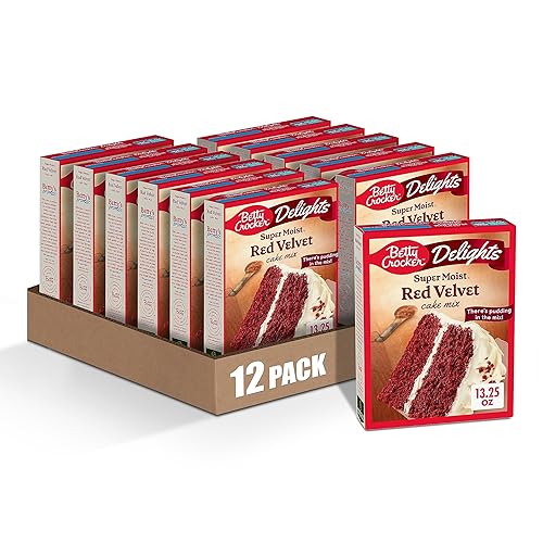Betty Crocker Delights Super Moist Red Velvet Cake Mix, 13.25 oz. (Pack of 12)