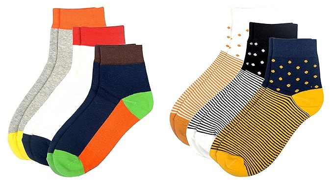 Winza Mens Low Cut Cotton Socks (Multi-Coloured, Set of 6)