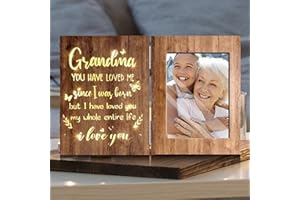 ARIDUR Mothers Day Grandma Gifts from Grandkids, Gifts for Grandma from Grandchildren for Mothers Day, Brown Glowing 4x6 Grandmother Picture Frame for Wall/Tabletop
