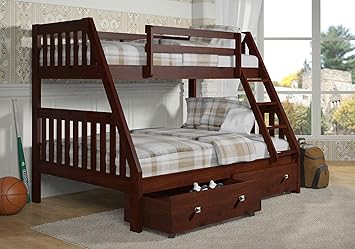 Amazon Com Donco Bunk Bed Twin Over Full Mission Style Dark