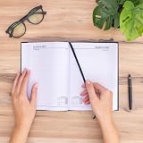 evelay 2027 Diary A4 A5 Page a Day Hardback Navy 70gsm Paper Ribbon Marker view 2