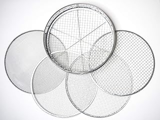 GreenTouch Siebhelden24 - Gartensieb/Erdsieb/Kompostsieb aus Edelstahl + 5 Verschiedene Siebeinsätze - aussieben von Erde Kompost- Aussehen von Saatgut