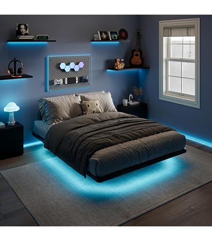 Amazon.com: Zhizenl Floating Bed Frame Full Size, Metal Bed Frame