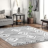 nuLOOM 5' x 8' Machine Washable Stain-Resistant Area Rug with Non Slip Backing, Low Profile for Living Room, Bedroom, and Din